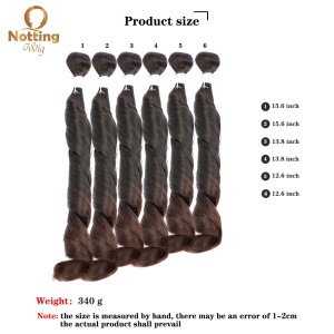 Mèches de cheveux synthétiques set de 6 pièces de  12-18 pouces noir avec de grandes boucles
