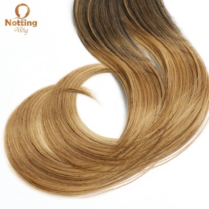 Extension de cheveux synthétique 16 pouces cheveux noir et blond ondulé