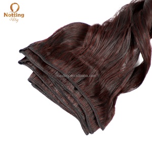 Set de mèches de cheveux synthétiques 16 pouces haute températurel couleur bordeaux