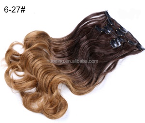 Extensions de cheveux en fibre synthétique 12 clips 18 pouces