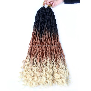 Extension de cheveux couleur mixte crochet tissage 18 pouces fibre de haute température