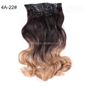Extensions capillaires  en fibre synthétique haute température 18 pouces 12 clips