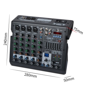 Console de mixage audio professionnel 6 canaux avec fonction d'enregistrement