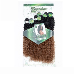 Mèches synthétiques à haute température lot de 6 avec Trois longueurs cheveux longs bouclés Facile à installer
