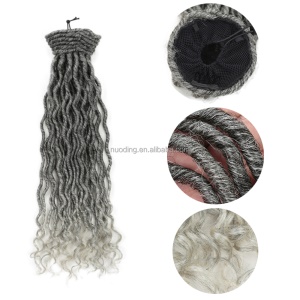 Extension de cheveux gris en fibre synthétique 20 pouces
