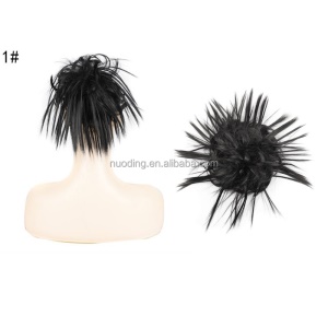 Perruque chignon en fibre synthétique pelucheux