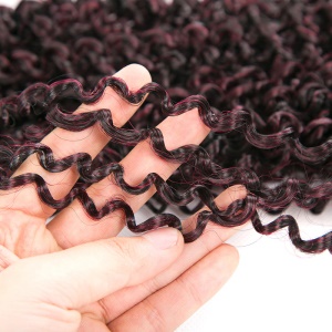 Perruque de cheveux synthétique 18 pouces bouclés sans dentelle