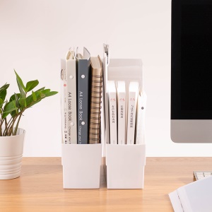 Porte magazines et documents en plastique blanc