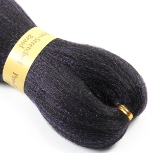 Extension de cheveux en fibre synthétique noir-violet raide doux pour tressage 26 pouces