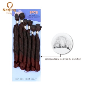 Mèches de cheveux synthétiques ensemble de 6 pièces 12-16 pouces