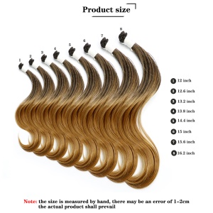 Extension de cheveux synthétique 16 pouces cheveux noir et blond ondulé