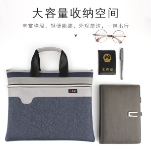 Sac à documents portable avec fermeture zippé Oxford Canvas