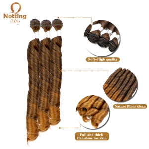 Set de mèches de cheveux  6 pièces  de 16 pouces cheveux ondulés