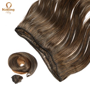 Extension de cheveux marron cheveux longs ondulé en fibre de haute température