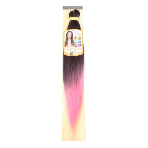 Extension de cheveux synthétique rose raide doux pour tressage 26 pouces