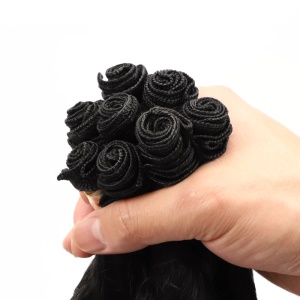 Extension de cheveux en fibre synthétique lot de 9pcs cheveux noir ondulé avec multi-tailles