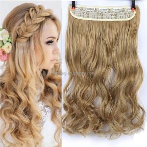 Extensions de cheveux synthétique en fibre 24 pouces avec clip
