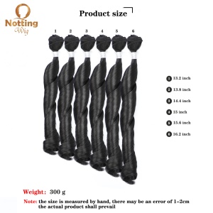 Extension de cheveux synthétique lot de 6 pièces 16 pouces cheveux long ondulé Body Wave