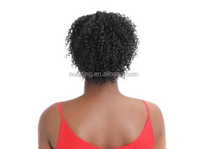 Perruque chignon de 6 pouces en fibre synthétique au cheveux moelleuse