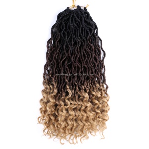 Extension de cheveux couleur mixte crochet tissage 18 pouces fibre de haute température