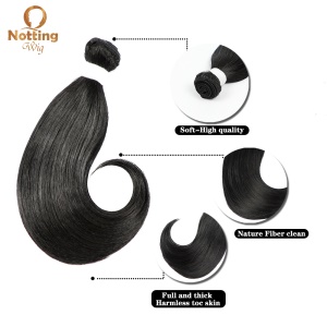 Mèches de cheveux synthétiques 6 pièces 8 pouces noir 100%  résistant à la chaleur
