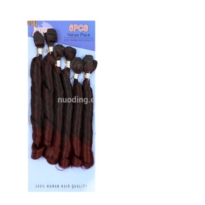 Set de mèches de cheveux synthétiques 16 pouces haute températurel couleur bordeaux