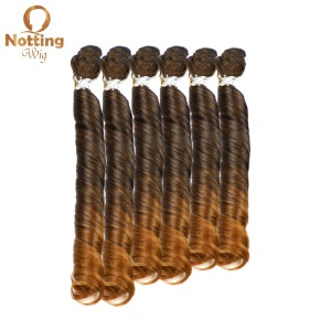 Mèches de cheveux synthétiques ensemble de 6 pièces 16 pouces  avec de grandes boucles