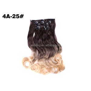 Extensions de cheveux en fibre synthétique 12 clips 18 pouces