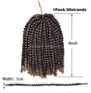 Mèches de 8 Pouces en fibre synthétique aux cheveux bouclé