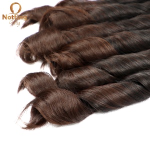 Mèches de cheveux synthétiques set de 6 pièces de  12-18 pouces noir avec de grandes boucles