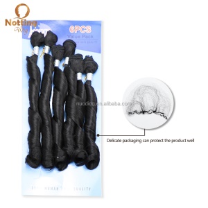 Extension de cheveux synthétique lot de 6 pièces 16 pouces cheveux long ondulé Body Wave