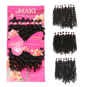 Mèches de cheveux synthétiques ondulés profond 18 pouces