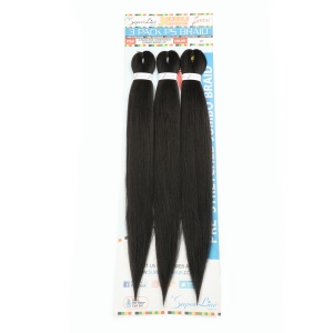 Extension de cheveux synthétique noir raide doux pour tressage 26 pouces