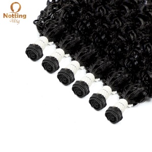 Extension de cheveux en fibre de haute température lot de 6 pièces 18 pouces cheveux bouclés noirs