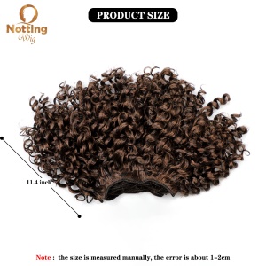 Perruque court synthétiques résistant à la chaleur 11,4 pouces cheveux marron bouclés
