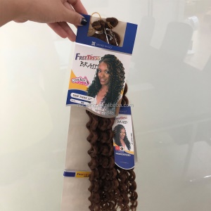 Extension de cheveux 18 pouces Deep Wave crochet cheveux en fibre Kanekalon