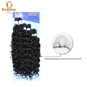 Mèches de cheveux synthétiques 18 pouces noir 100% synthétique résistant à la chaleur