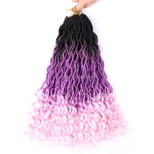 Extension de cheveux couleur mixte crochet tissage 18 pouces fibre de haute température