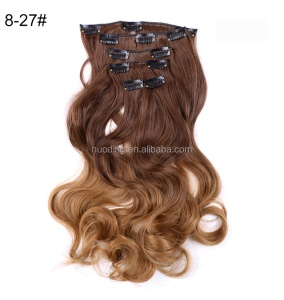 Extensions capillaires  en fibre synthétique haute température 18 pouces 12 clips
