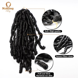 Extension de cheveux synthétique avec clip cheveux noir bouclé 22 pouces