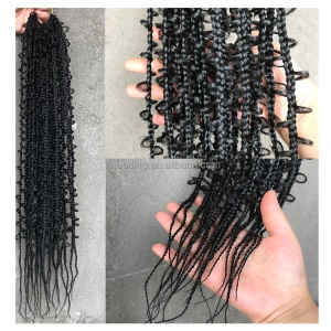 Mèche cheveux tressé noir en Fibre de haute température 24 pouces