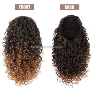 Perruque de 14 pouces aux cheveux bouclée en fibre synthétique