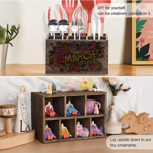Boîte de rangement en bois pour ustensiles de cuisine