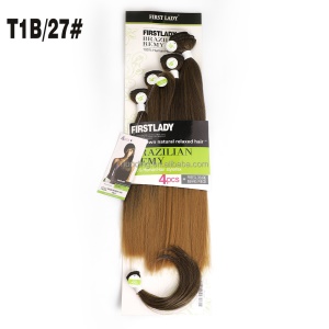 Mèches synthétiques lot de 4 pièces cheveux lisses de différentes longueurs