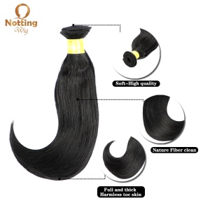Mèches de cheveux synthétiques 8 pouces noirs