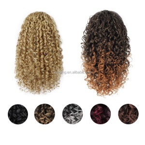 Perruque de 14 pouces aux cheveux bouclée en fibre synthétique