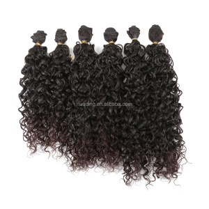 16 pouces extension de cheveux en fibres synthétiques cheveux frisés lot de 6pcs