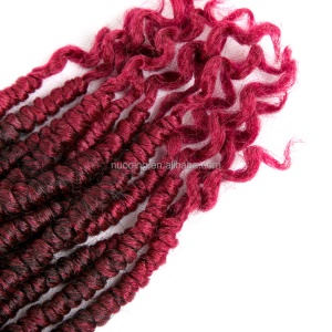 mèches bouclée aux cheveux en fibre synthétiques  à basse température de 12 pouces 12 mèches/pack