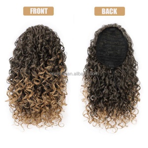 Perruque de 14 pouces aux cheveux bouclée en fibre synthétique