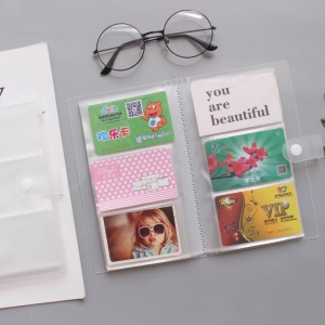 Pochette de cartes de visite transparent carnet de rangement avec 120 compartiments en plastique